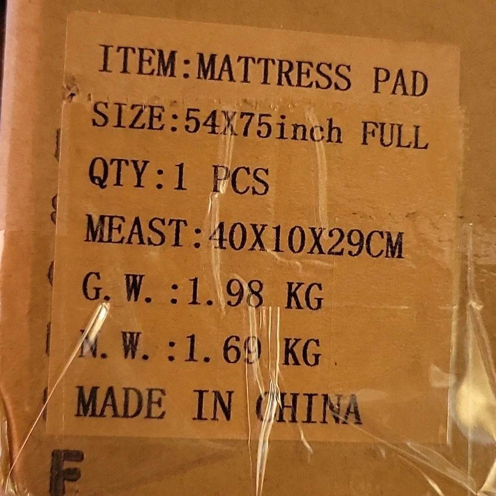 Matbeby Premium Mattress Pad Full Quilted 54x75